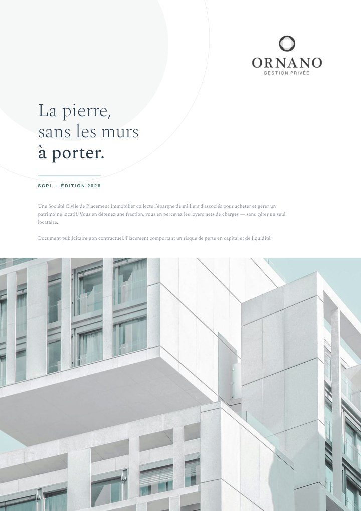 Couverture de la brochure SCPI Ornano 2026